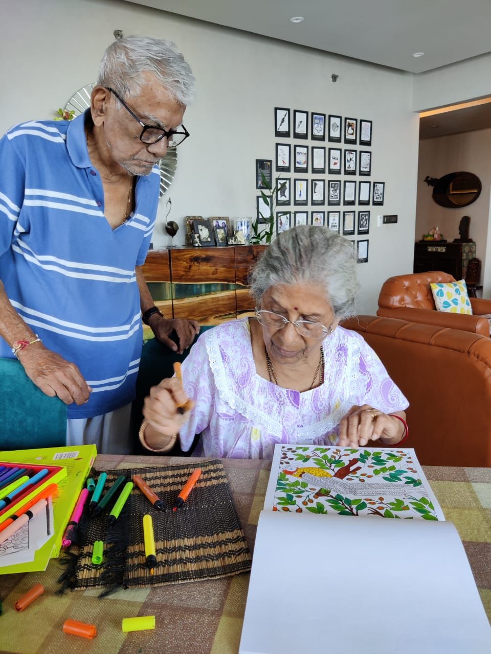 Yogendra and Lata Chaudhry in their Mumbai home. Love story