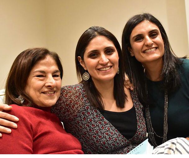 Founder of Theobroma Kainaz Messman Harchandrai with her mother and sister