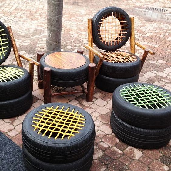 Cat house made hot sale out of tires