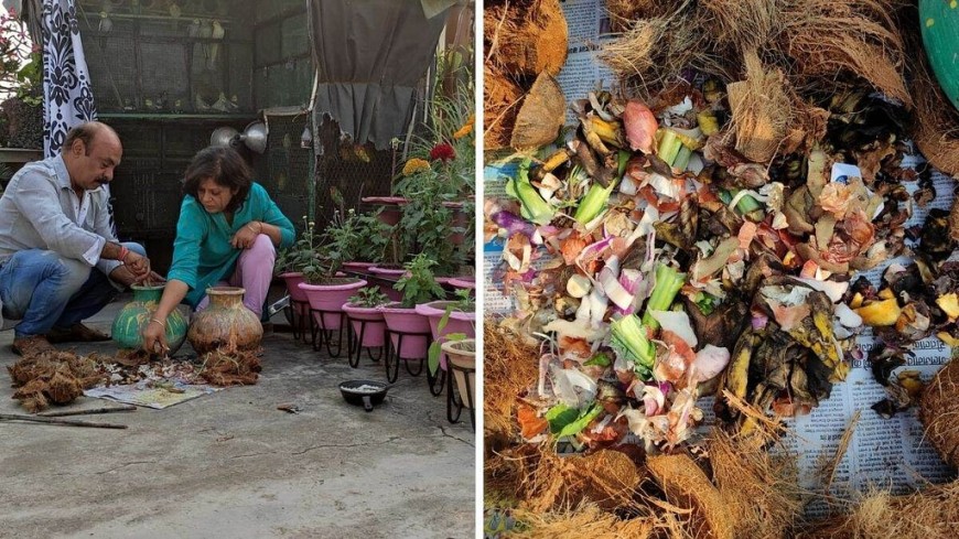 Anil Paul does home composting and uses it for his terrace garden