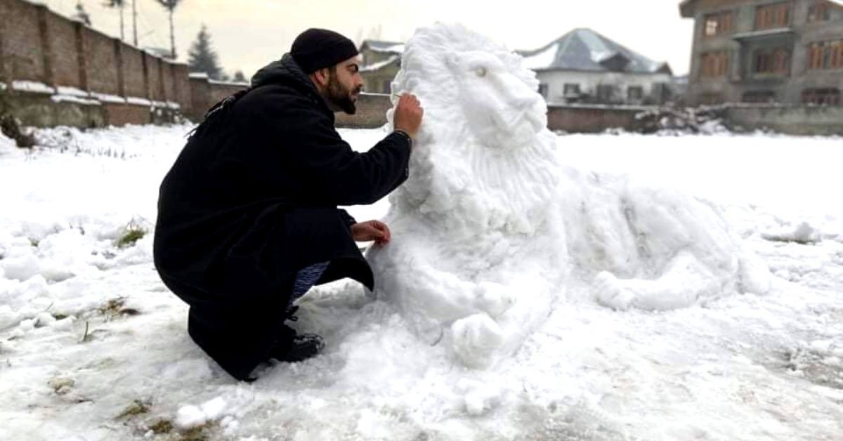 Nadeem Shafeem, snow artists from Kashmir