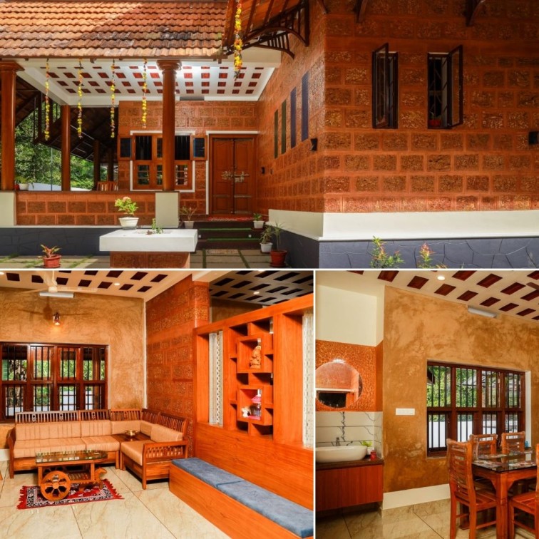 Interior of Dinesh Kumar's eco-friendly house in Thrissur