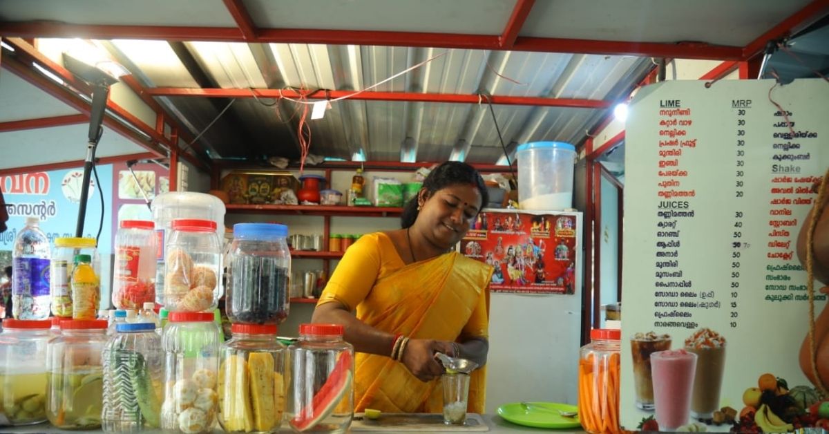 Amritha Joseph Mathew at her shop at Kakkanad