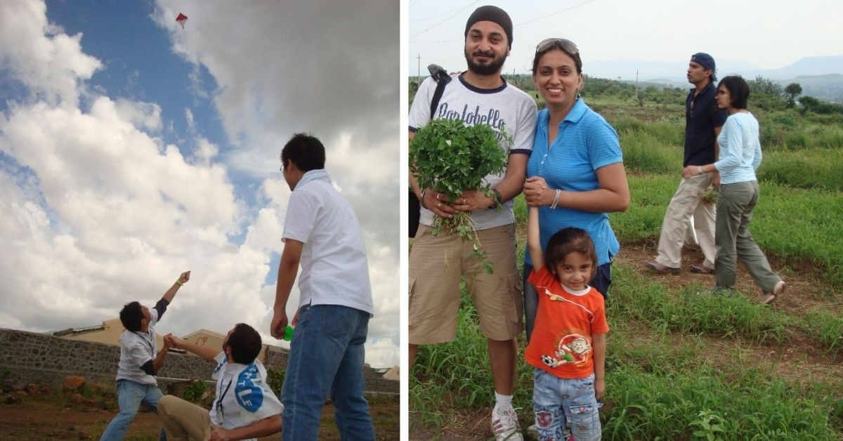 A day out in the farm - flying kite and buying fresh produce. 