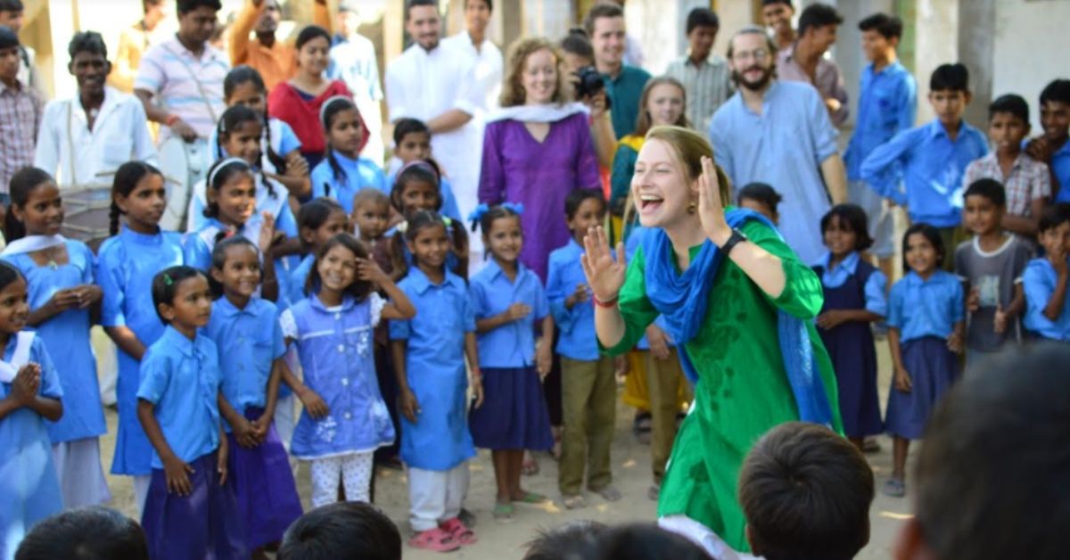 children watch a play conducted by youth organisation pravah