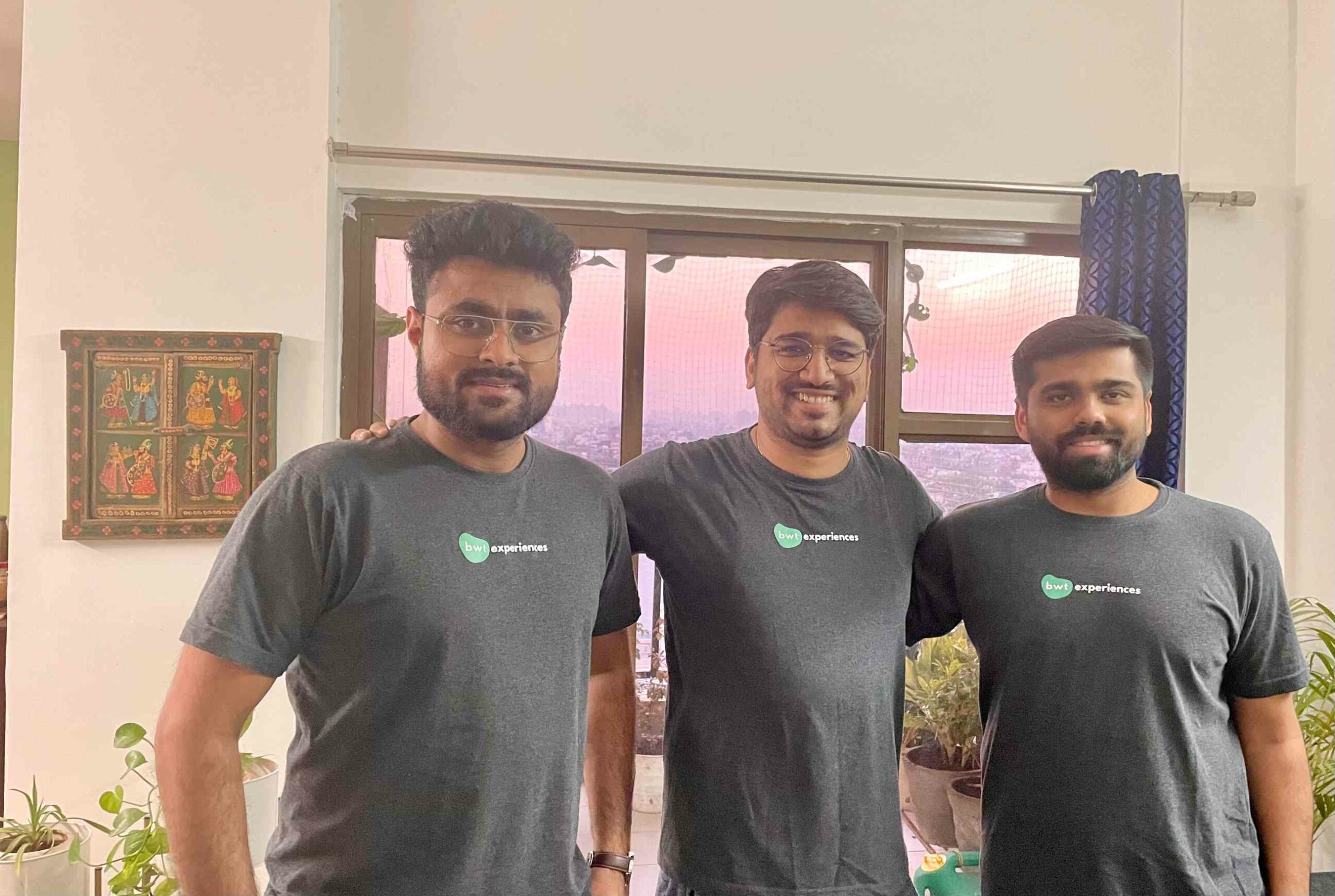Founder of BWT, Adil Khan (left) with the two co-founders of the startup