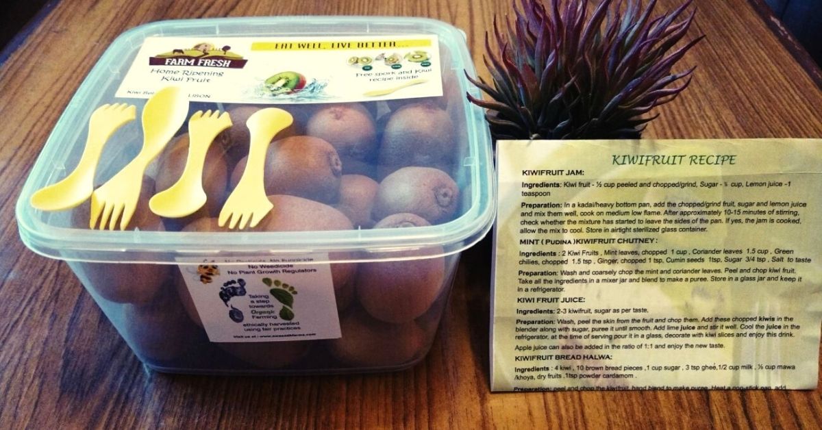 Kiwi fruit box packaging by Swaastik Farms