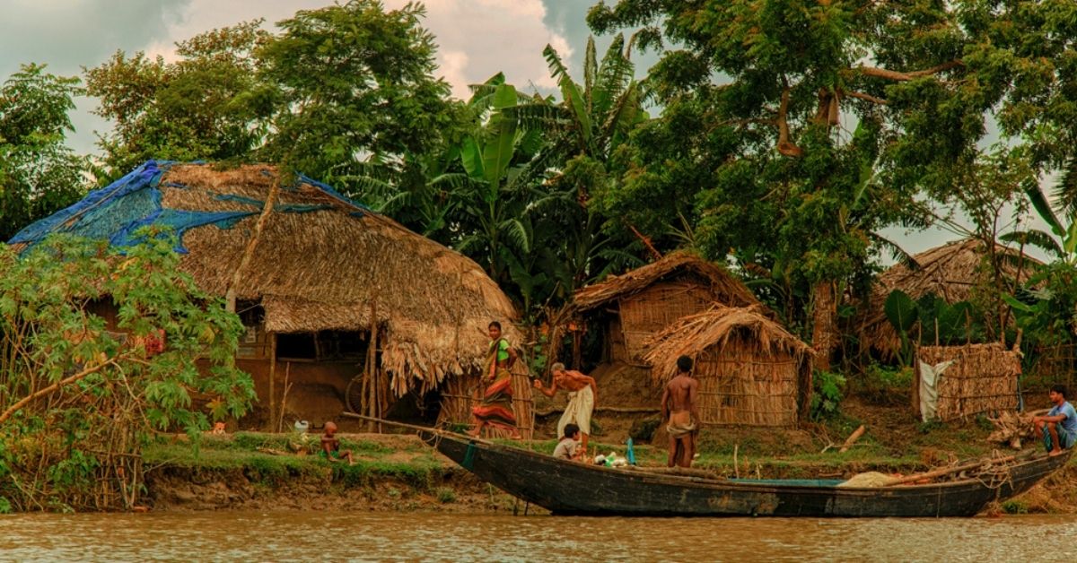 Hingalganj, an island on the Ichamati River at the Indo-Bangladesh border of West Bengal