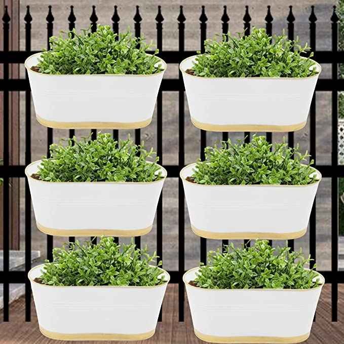 Ecofynd Metal Railing Planter 