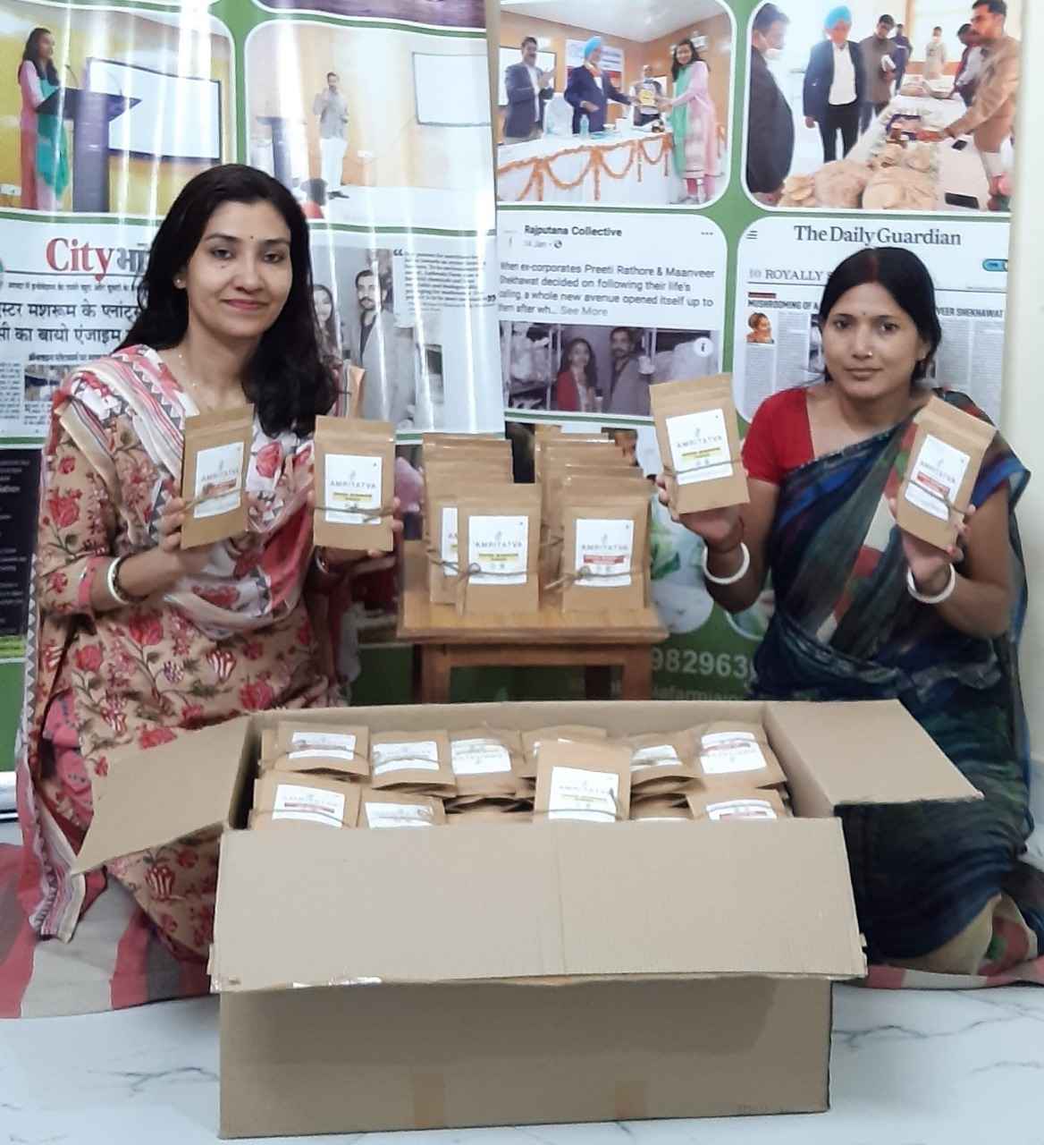 Preeti Rathore with Amritatva products