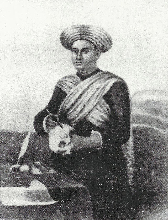 black and white image of dr madhusudan gupta who performed the first human dissection of india 