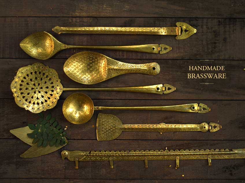 Gaatha: Artisan making a brass kitchen set