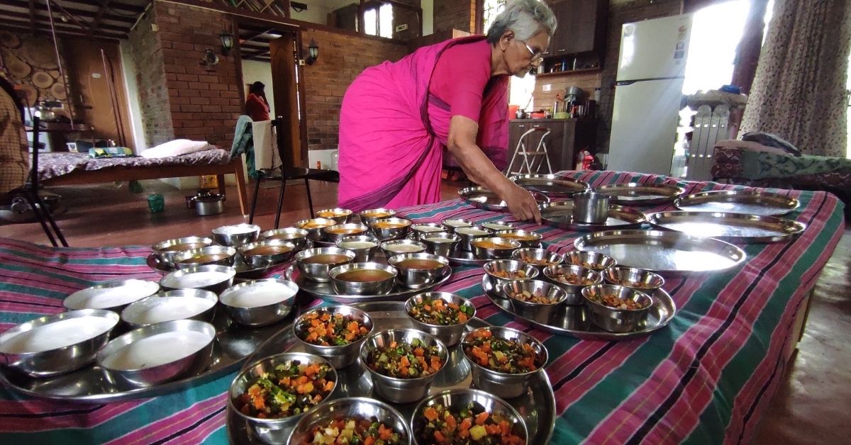 Food being served in Farm stay