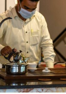 Guests can choose from 50 different varieties of tea