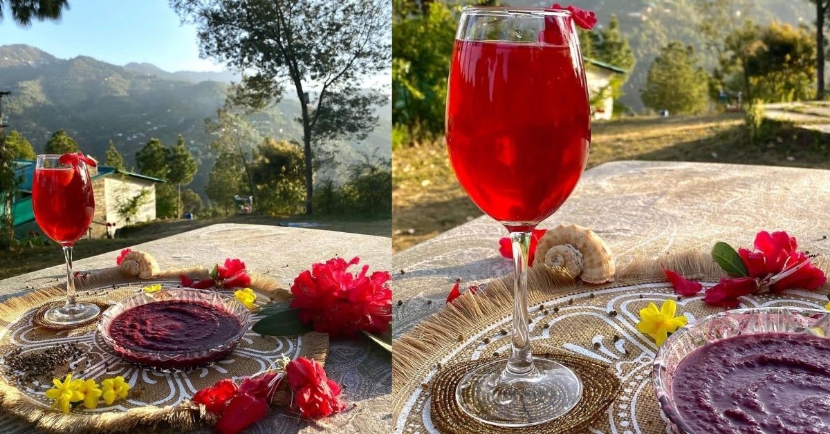 chutney and juice made with rhododendron flower found in uttarakhand