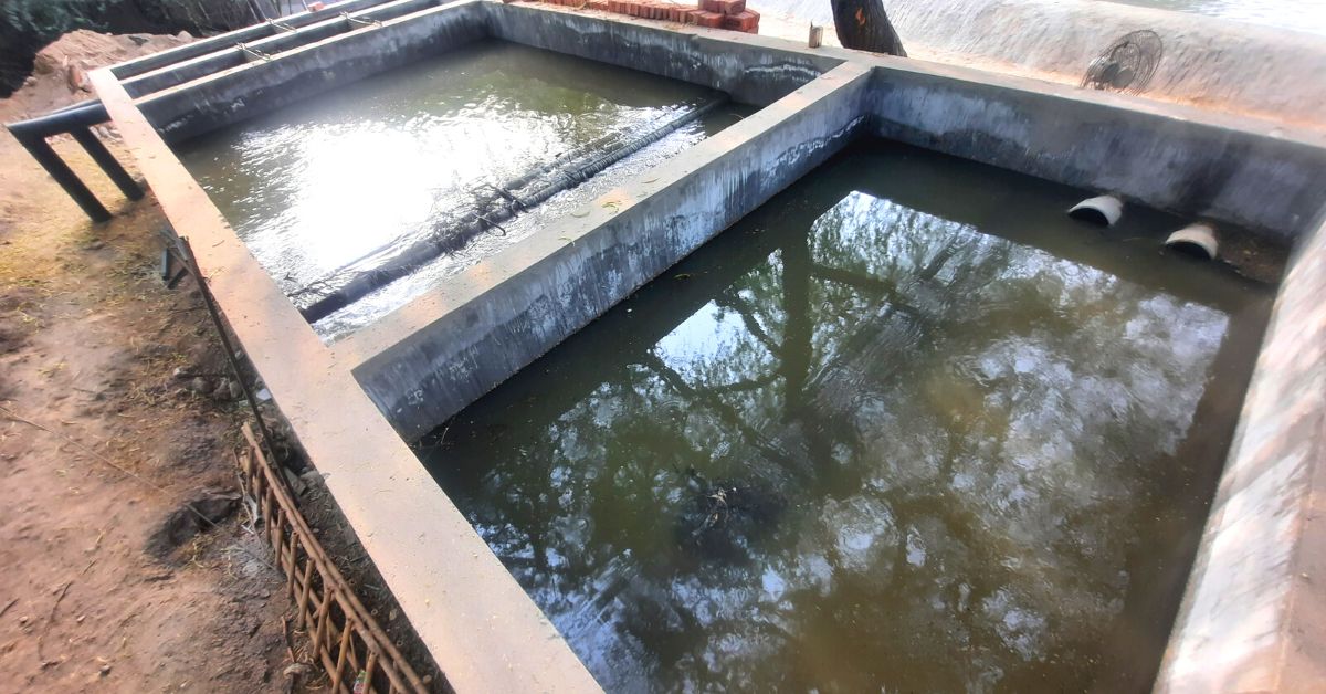 Sedimentation Tank at Bio Sewage Treatment Plant Recycling Wastewater 