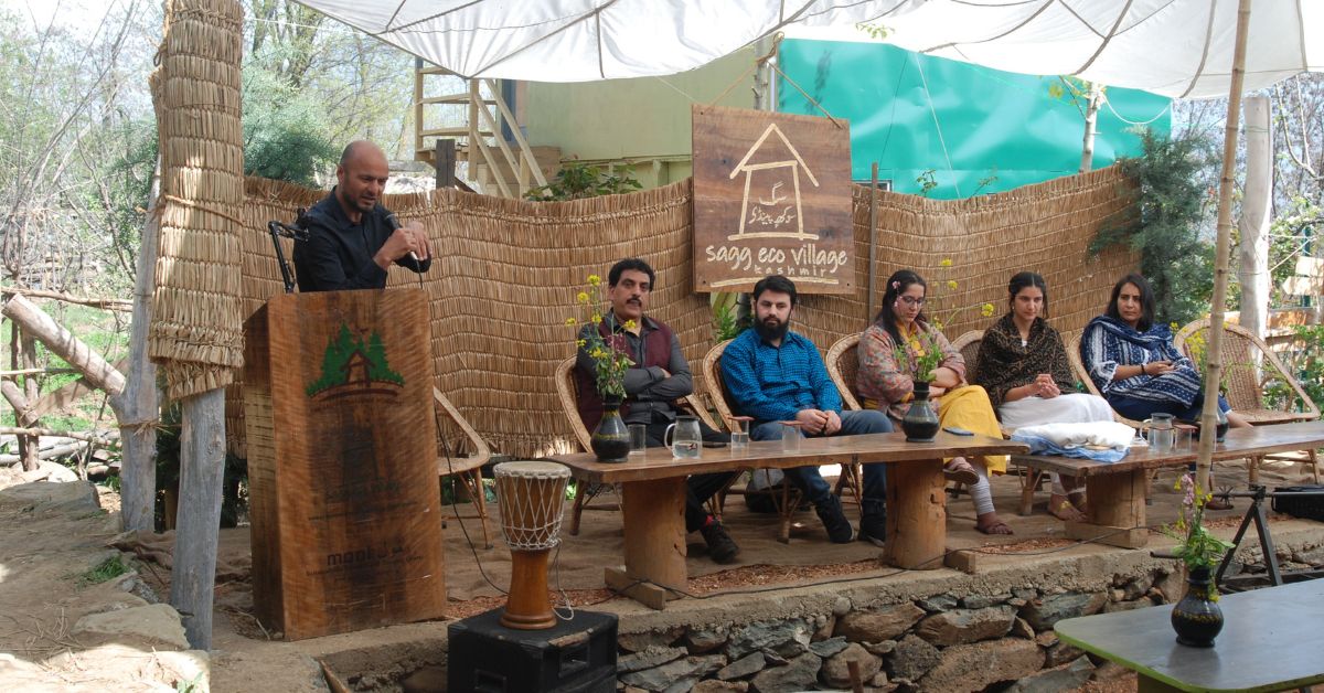 Fayaz Dar at the first ecopreneurship festival in Kashmir held at Sagg eco-village