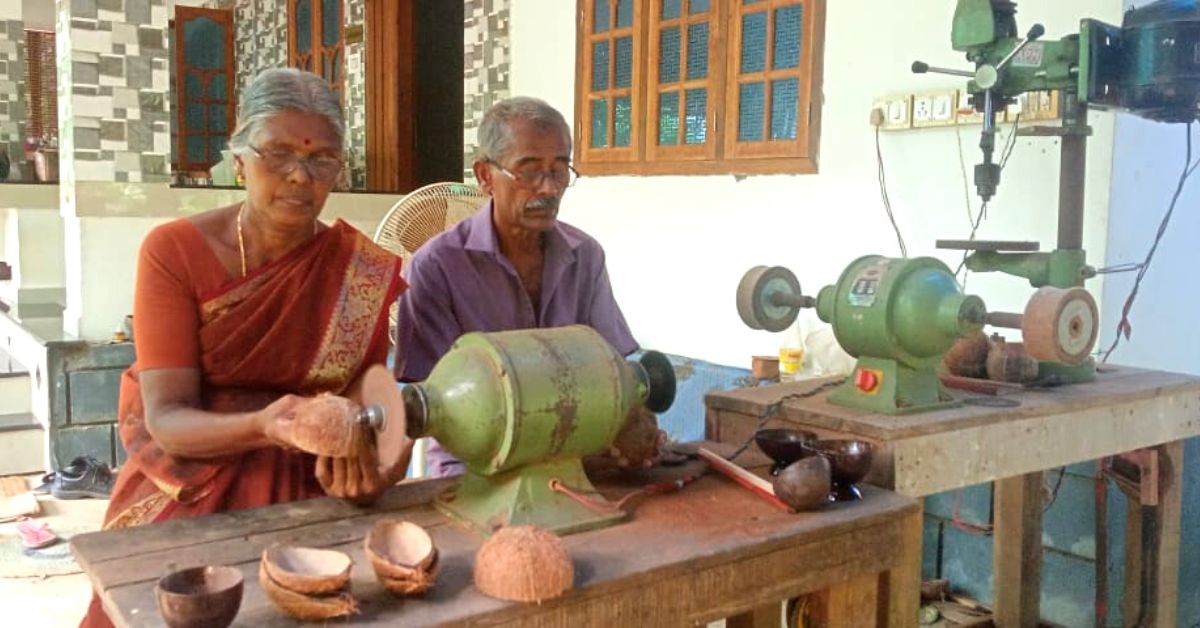 Elderly Couple Quit Farming to Carve Toys & Plates from 200 kg of Coconut Shells