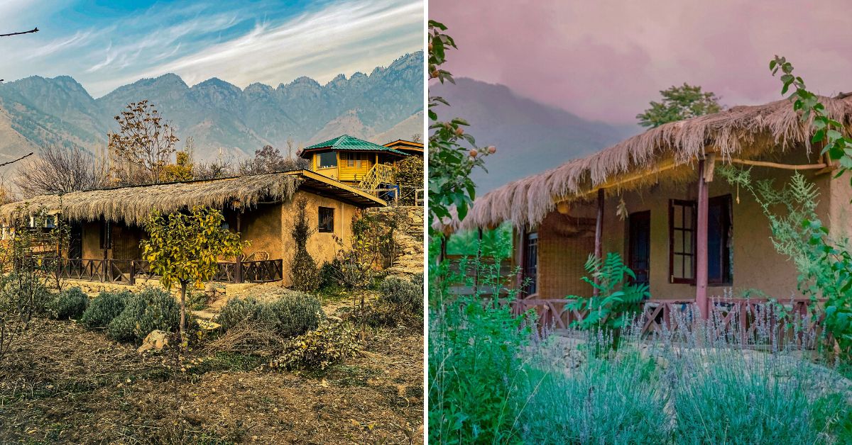 Mud huts at Sagg eco-village, Kashmir