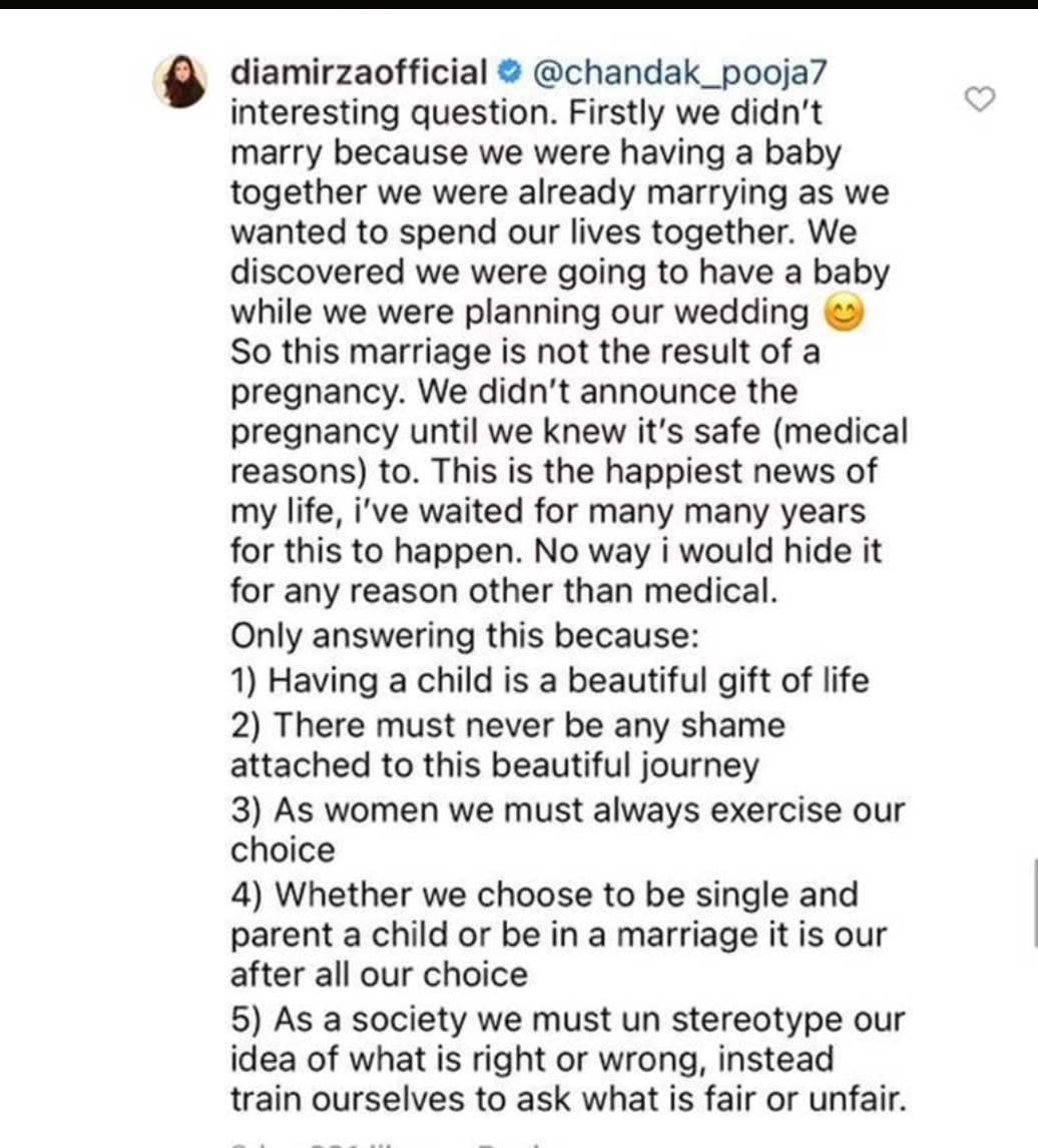 Dia Mirza's Answers to Pregnancy Announcement Timing Questions