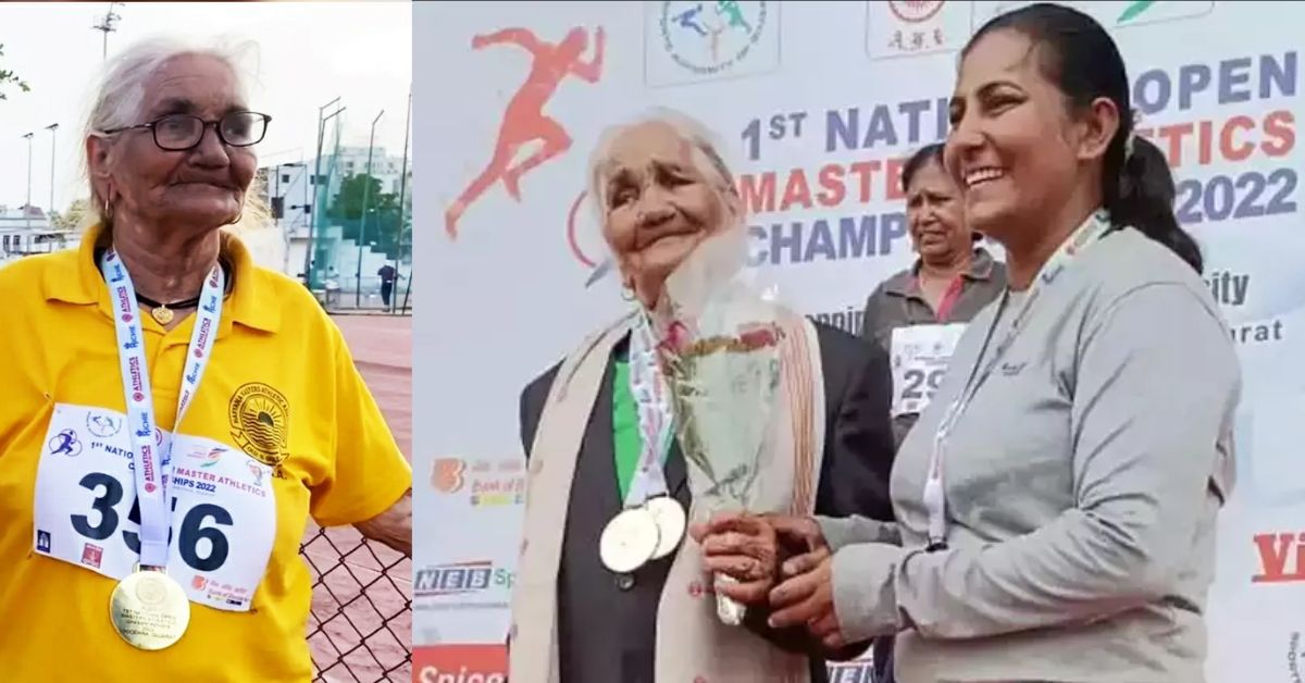 105 year old Rambai set a record in 100 metre race