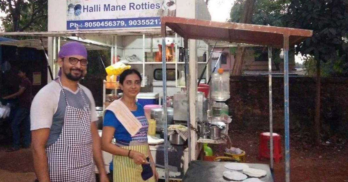 Shilpa at her food stall 'Halli Mane Rottis'