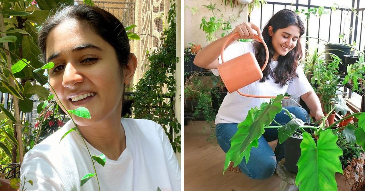 woman in home garden