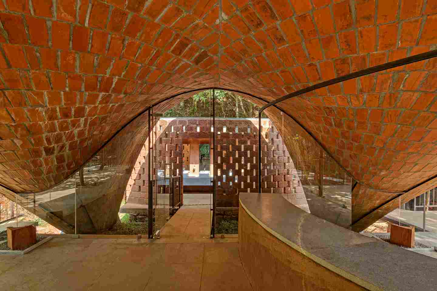 The inside of the dining vault at Sentinel Adventures in Karnataka