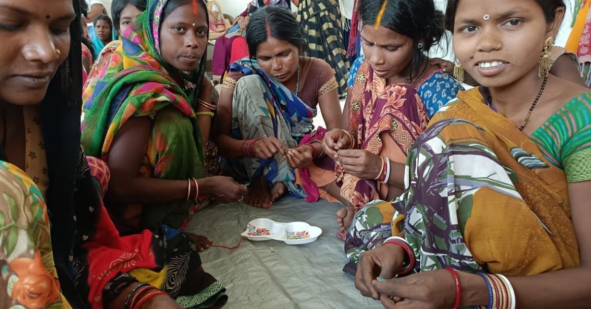 rural women learning sewing and other activities