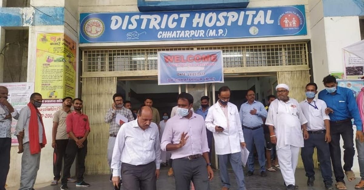IAS officer with team outside District hospital