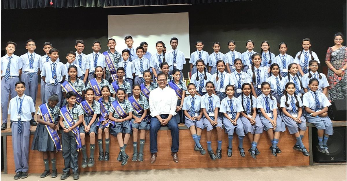 Students of the Sitari Foundation pose with founder Dr. Amit Singhal