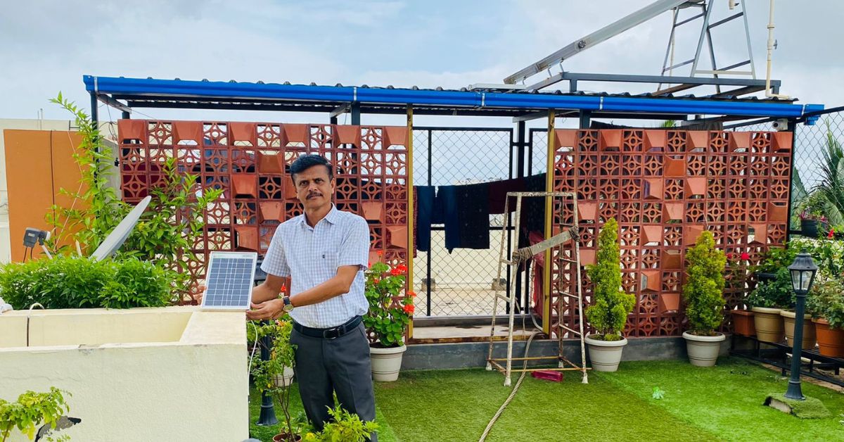 Architect Sanjay Deshpande on his terrace garden.