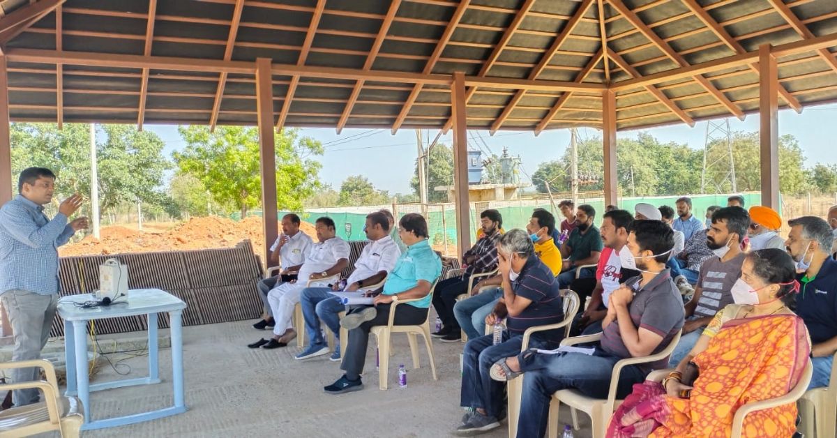 Dr Srinivasa Rao conducting a training session at his farm.