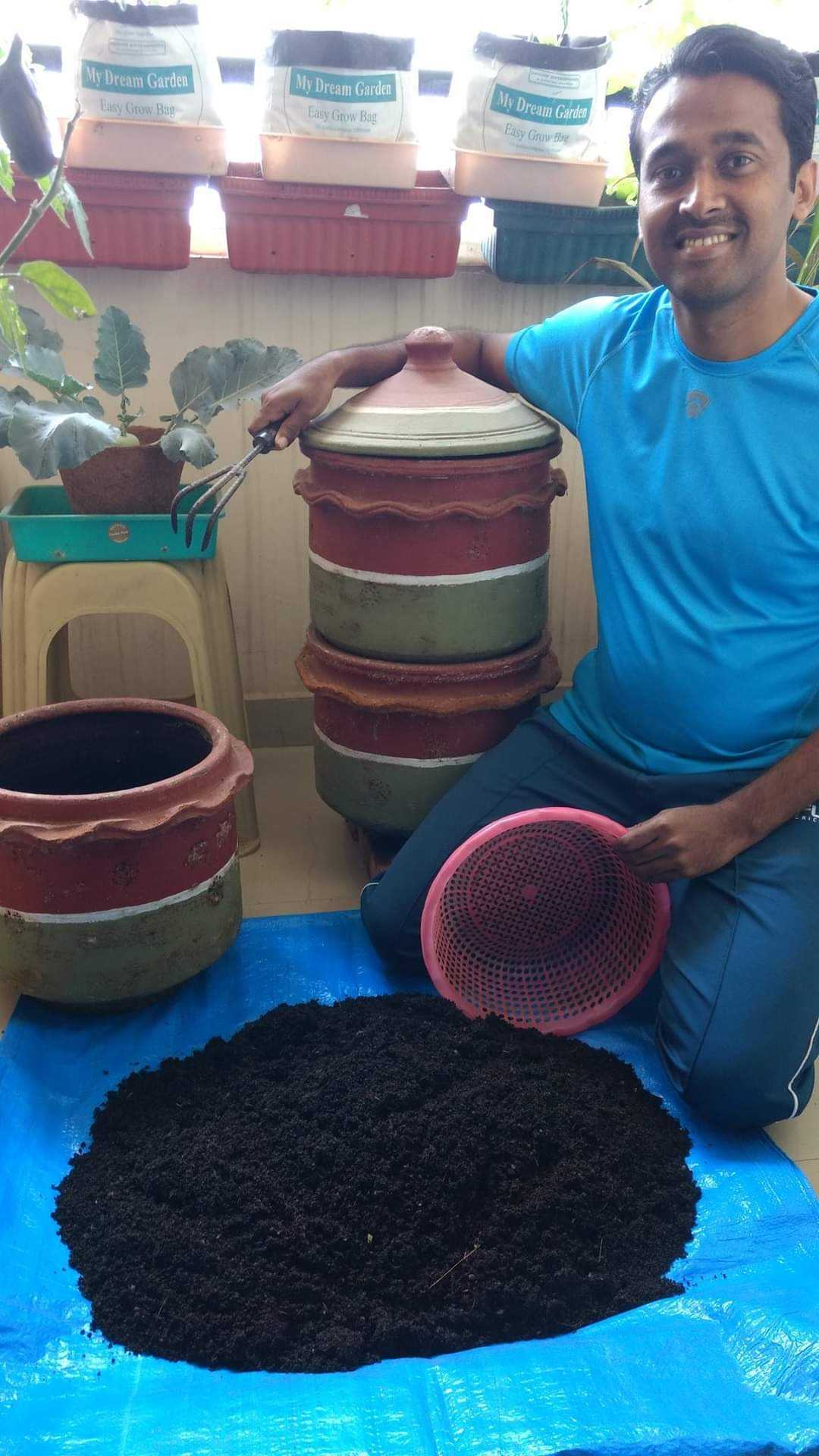 bengaluru resident prabhat iyer composts in his balcony garden 