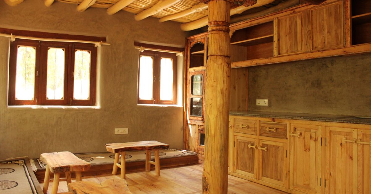 Interior of a house built by Earth Building