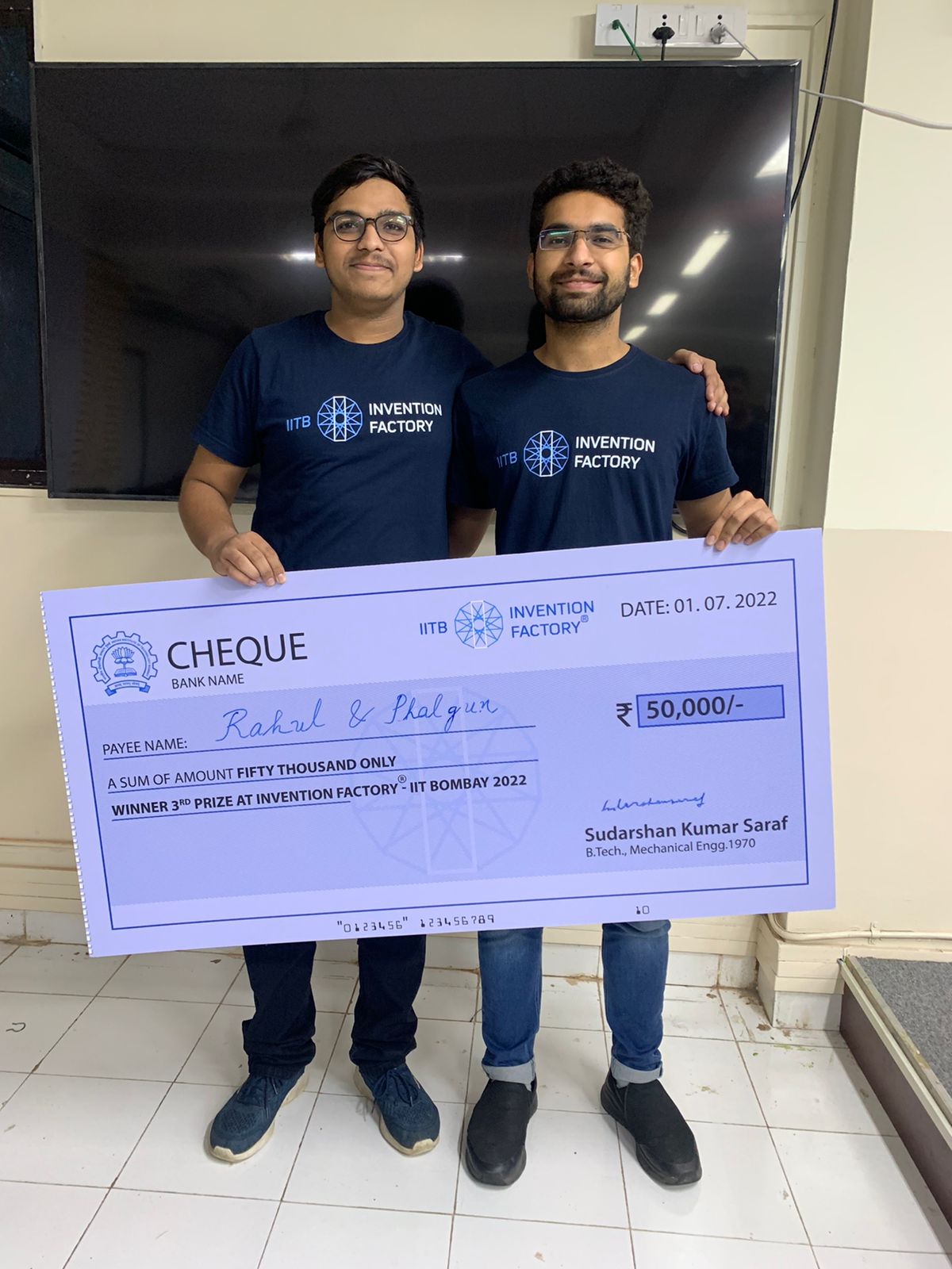 Rahul Bansala and Phalgun Vyas from IIT innovate thermo electric vest