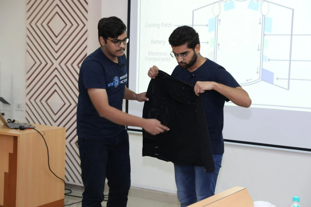 Rahul Bansala and Phalgun Vyas from IIT innovate thermo electric vest