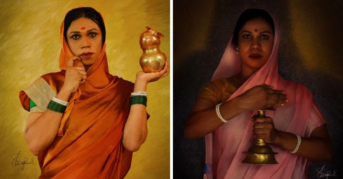 Sharun kerala photographer recreated ravi varma paintings with trans models