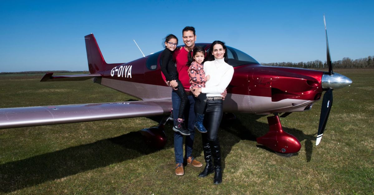 a kerala family stands before their home built aircraft in the uk 