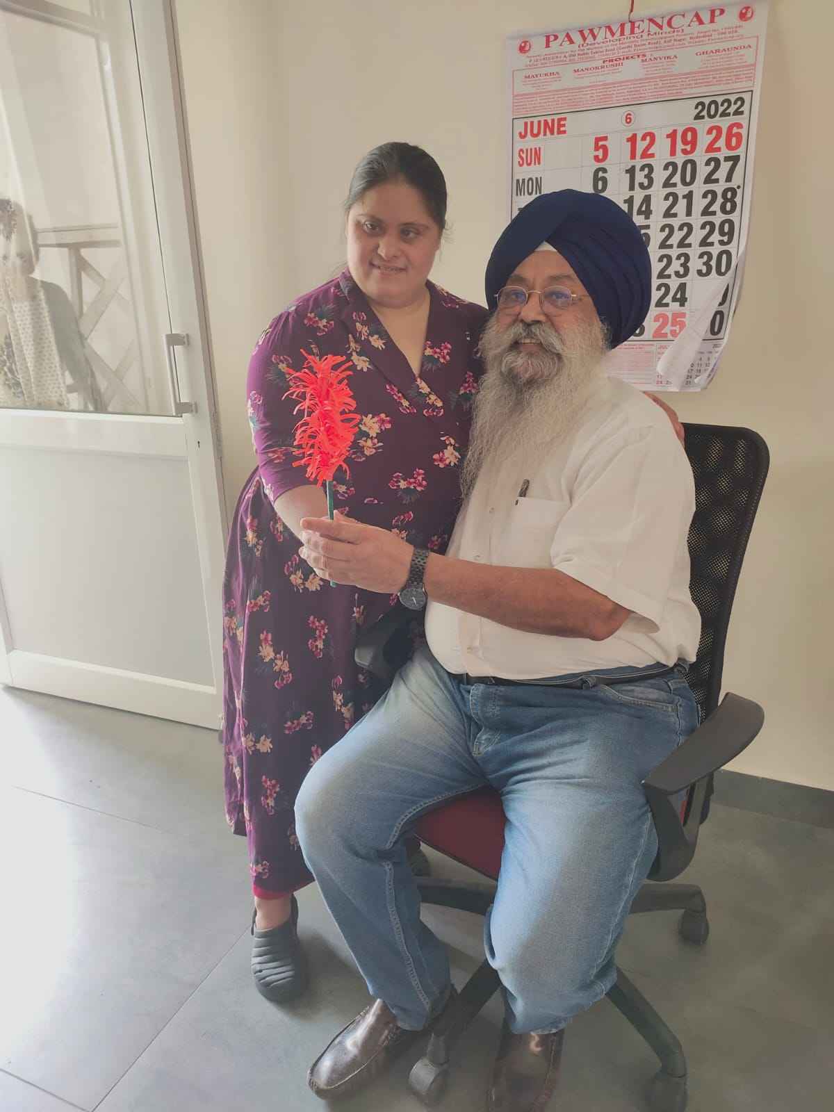 amarjit singh anand founder of chaanan punjab with his daughter who has down syndrome