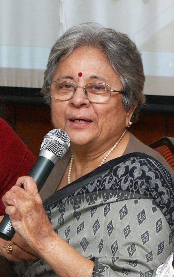 indian feminist and activist sonal shukla while addressing a gathering