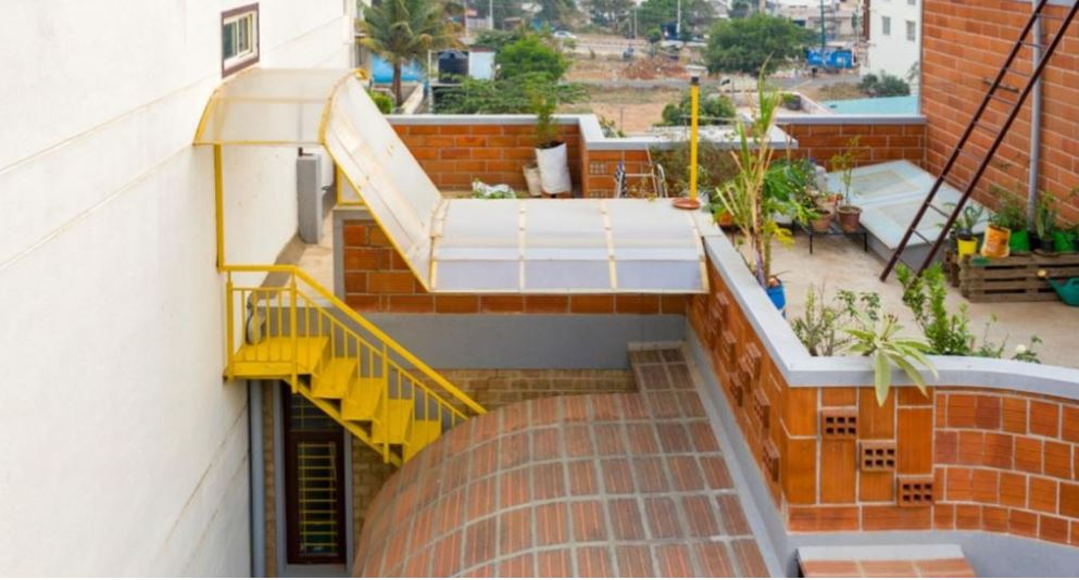 rooftop garden of sustainable home in Bengaluru