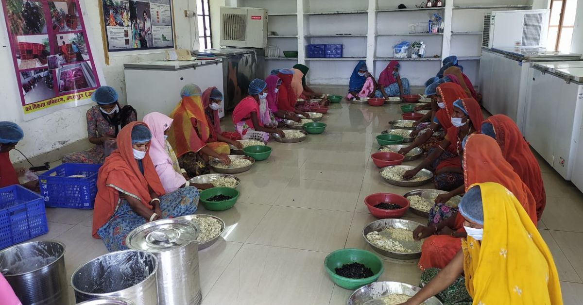 Tribal women at Gramshree's processing unit.