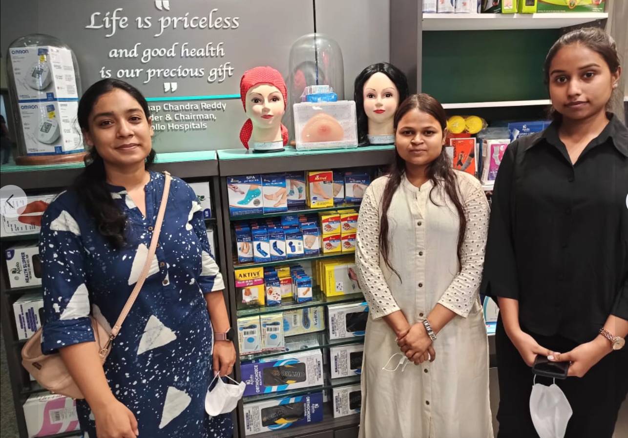 Akriti Gupta at a store selling Canfem products. 