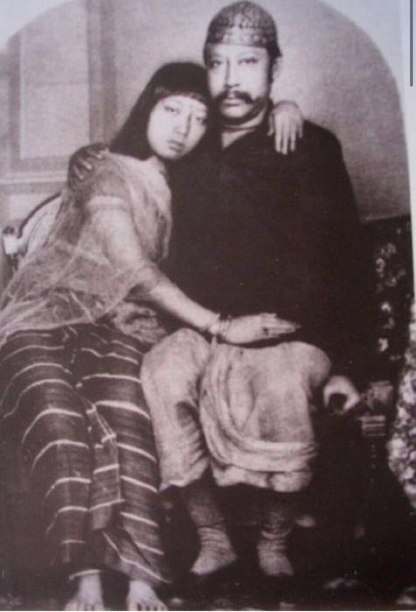 Maharaja Bir Chandra Manikya and his queen Maharani Khuman Chanu Manmohini Devi