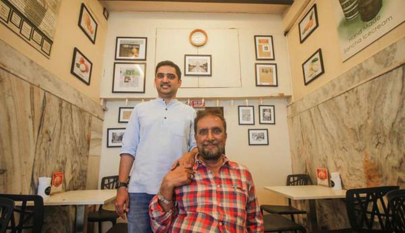 Aamir with his father Hatim at Taj Icecream