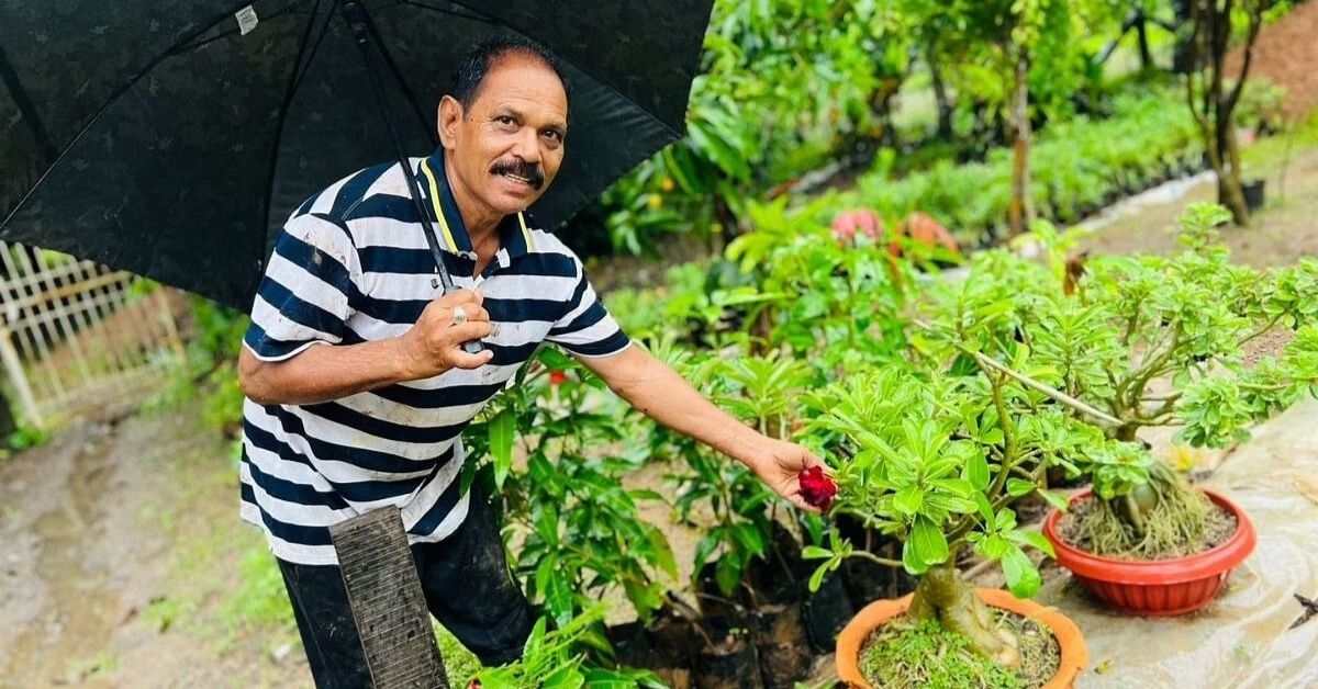 Sureshchandra Patel in his garden