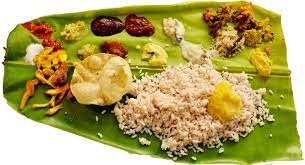 Makanan Kerala dengan nasi Matta