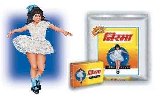 a packet of nirmal with the famous nirma girl 