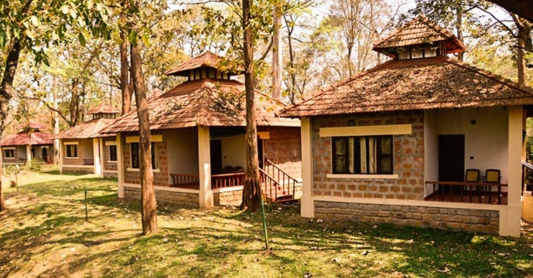 Cottages at Dubare elephant camp in Madikeri, Karnataka.